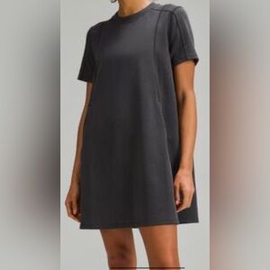 New Lululemon grey Softstreme short sleeve t-shirt relaxed mini dress A-line 0
